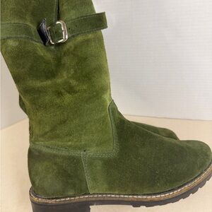 Green Suede Women's Boots